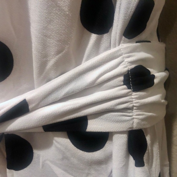 INC Women's White/Black Polka Dot Tie Front Sleeveless Dressy Tank Top Plus 0X - Picture 7 of 11